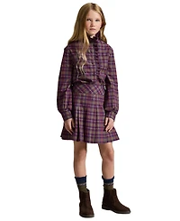 Polo Ralph Lauren Girls' 7-16 Plaid Pleated Cotton Poplin Skirt