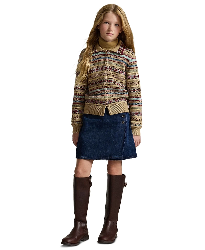 Polo Ralph Lauren Girls' 7-16 Denim Wrap Skirt