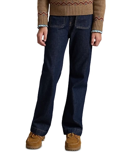 Polo Ralph Lauren Girls' 7-16 Logo Flared Denim Jeans