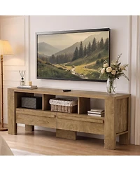 Tribesigns Tv Stand with Drawers and 3 Open Shelves,Television Stands Tv
