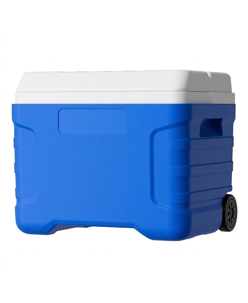 Sugift 45QT Portable Rolling Hard Cooler with Wheels Leak-Resistant 48 Hour Ice Retention Insulated Chest