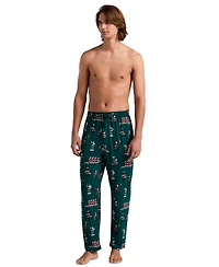 Perry Ellis Portfolio Men's Deluxe Touch City Santa's Holiday Drawstring-Waist Sleep Pants