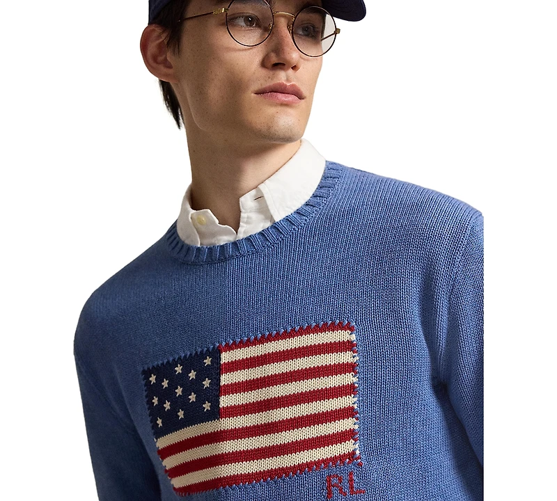 Polo Ralph Lauren Men's The Iconic Flag Crewneck Sweater