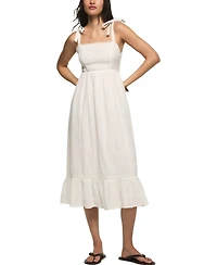 Lucky Brand Women's Classic Lace Trim Square Neck Midi Dress