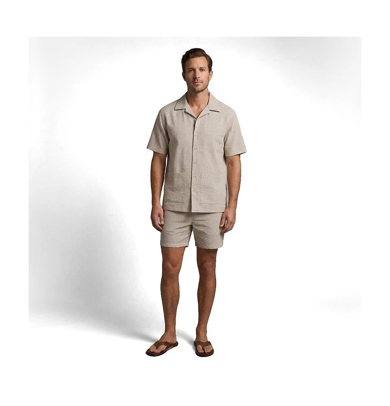Surfside Supply Co. Men's Nate Crinkle Stripe Cabana Shirt