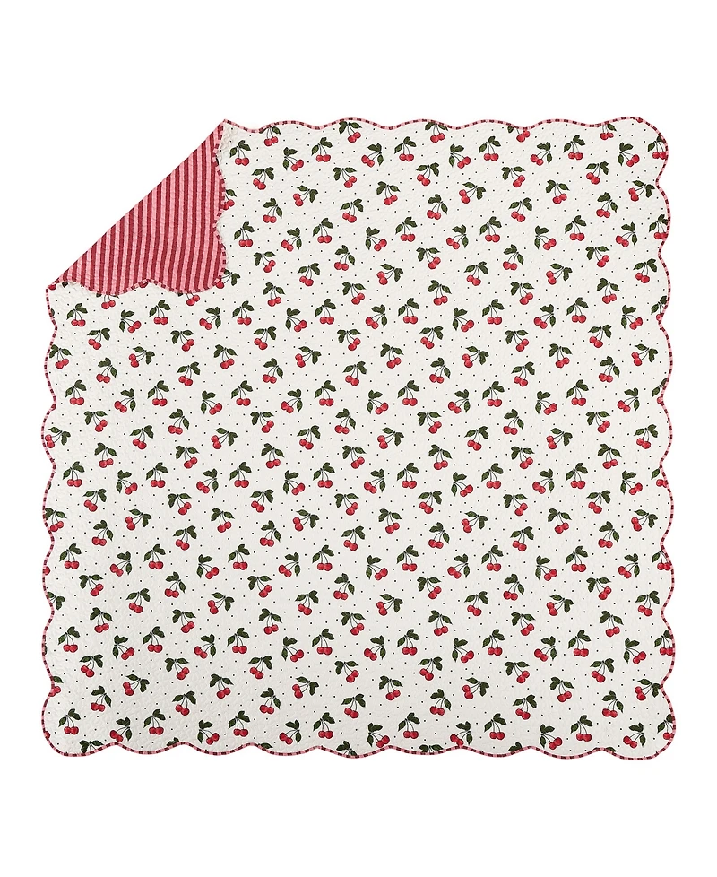 Modern Heirloom Cherry Reversible 2-Piece Quilt Set, Twin/Twin Xl