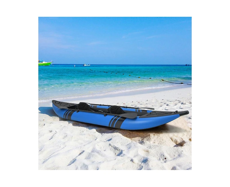 Hikeen Inflatable 2-person Kayak Set with Aluminium Oars and Repair Kit