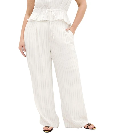 City Chic Plus Eva Stripe Wide Leg Pant