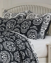 Greenland Home Fashions Sugar Skull Jacquard-Woven Lightweight Pillow Sham, Standard