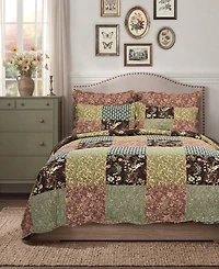 Greenland Home Fashions Hazel Reversible 3-Piece Quilt Set