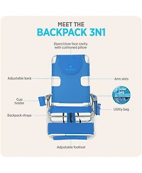 Ostrich The Backpack 3N1 Portable Chair Cooler Bag and Reclining Lounger