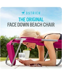 Ostrich The Woody Backpack 3N1 Chair Cooler Bag and Reclining Lounger, Pink
