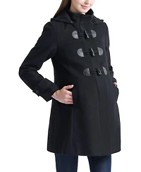 kimi + kai Maternity Wool-Blend Detachable Hood Duffle Coat