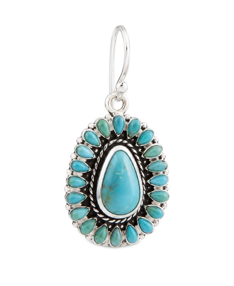 Barse Sedona Blue Turquoise Silver Drop Earrings