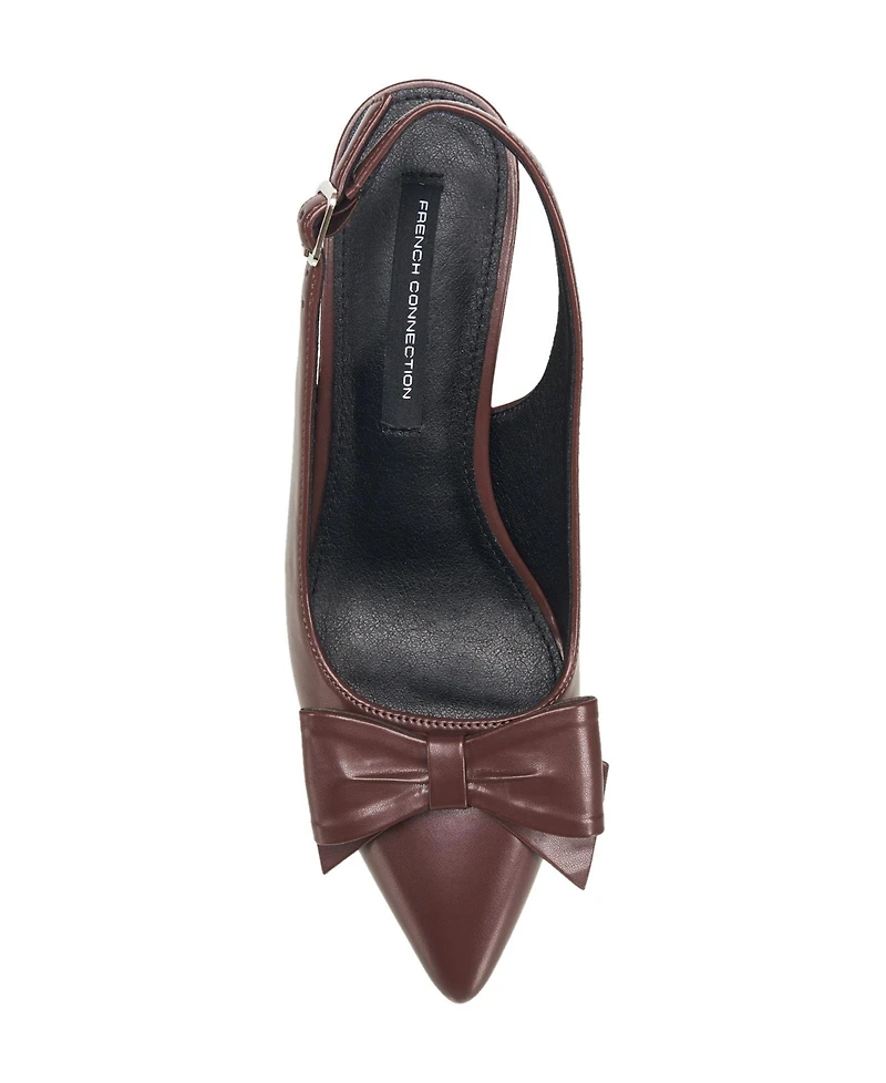 French Connection Women's Bianca Oversized Bow Kitten Heel