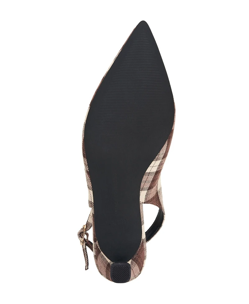 French Connection Women's Brenna Plaid Kitten Heel