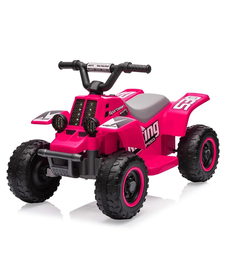 homfan Electric 4-Wheeler Ride On Atv, 6V Battery Powered, 1.76MPH Max Speed, Rubber Handles, Push-Button Accelerator