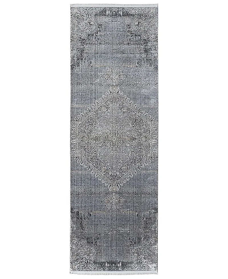Feizy Sarrant R3963 Charcoal 2'8" x 8' Runner Rug