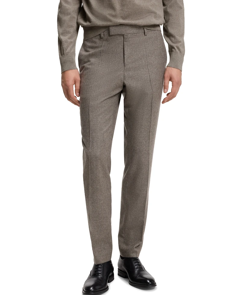 Boss by Hugo Men's Virgin Wool Slim-Fit Patterned Suit