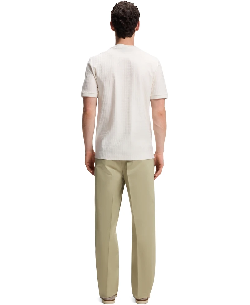 Boss by Hugo Boss Men's Cotton Regular-Fit Geometric-Jacquard T-Shirt