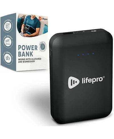 LifePro Portable Powerbank for AllevaRed, AllevaRed Pro & BioRecover – 15,000 mAh Compact Battery Pack with Usb 3.0 & 12V Dc Output for Wellnes