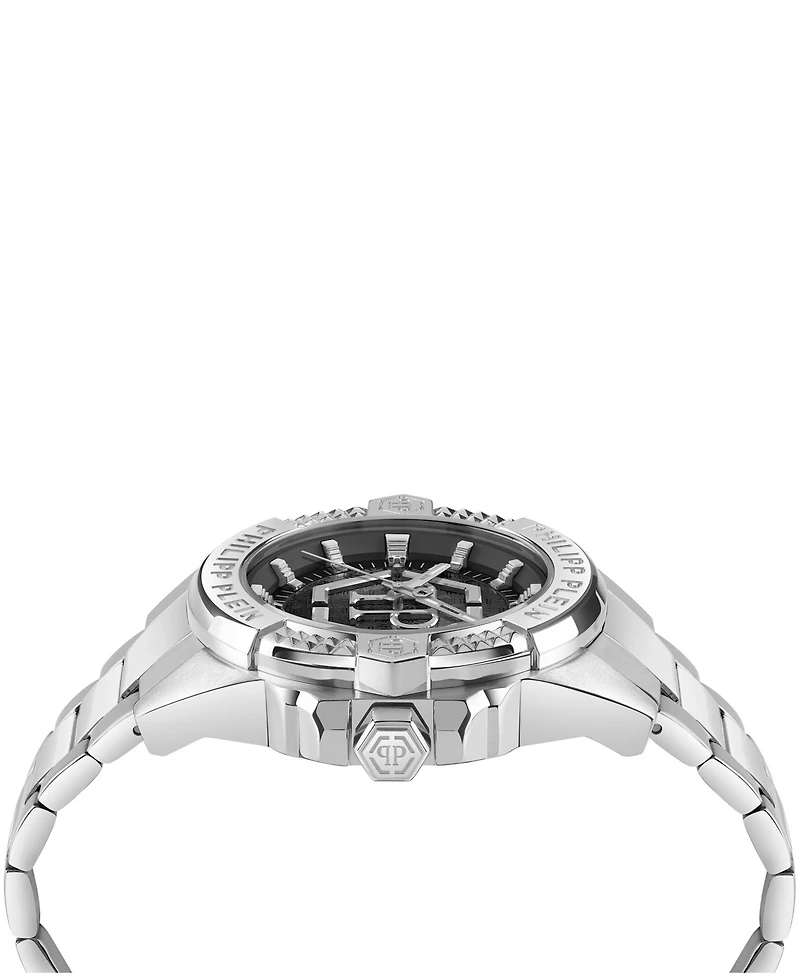 Philipp Plein Majesty Men's Silver Stainless Steel Bracelet Watch 45mm