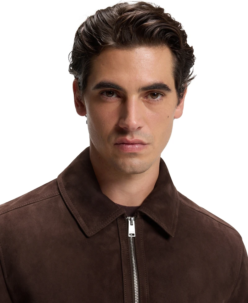 Boss by Hugo Men's Suede Regular-Fit Leather Jacket
