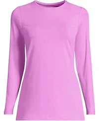 Lands' End Women's Lightweight Jersey Skimming Long Sleeve Crew Neck T-shirt
