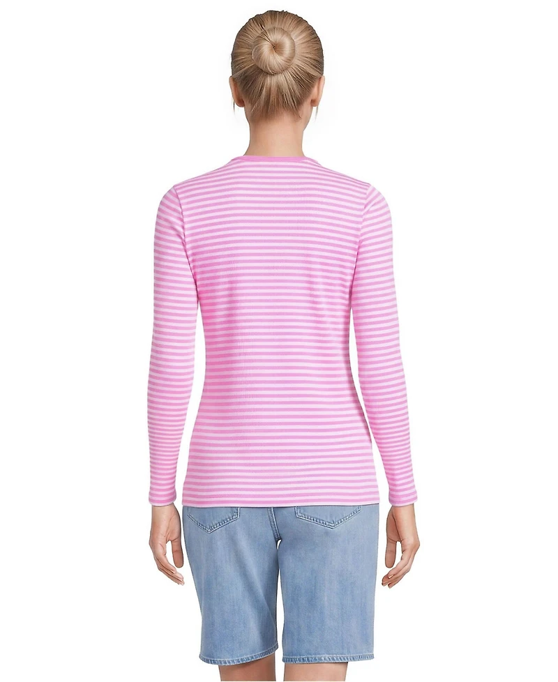 Lands' End Women's Tall Long Sleeve Micro Rib T-Shirt