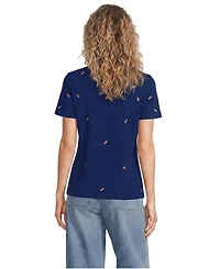 Lands' End Women's Relaxed Supima Cotton Embroidered T-Shirt