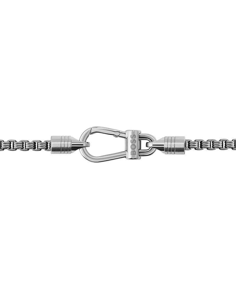 Hugo Boss Men's Liam Stainless Steel Ionic Plated Antique Silver Steel Necklace