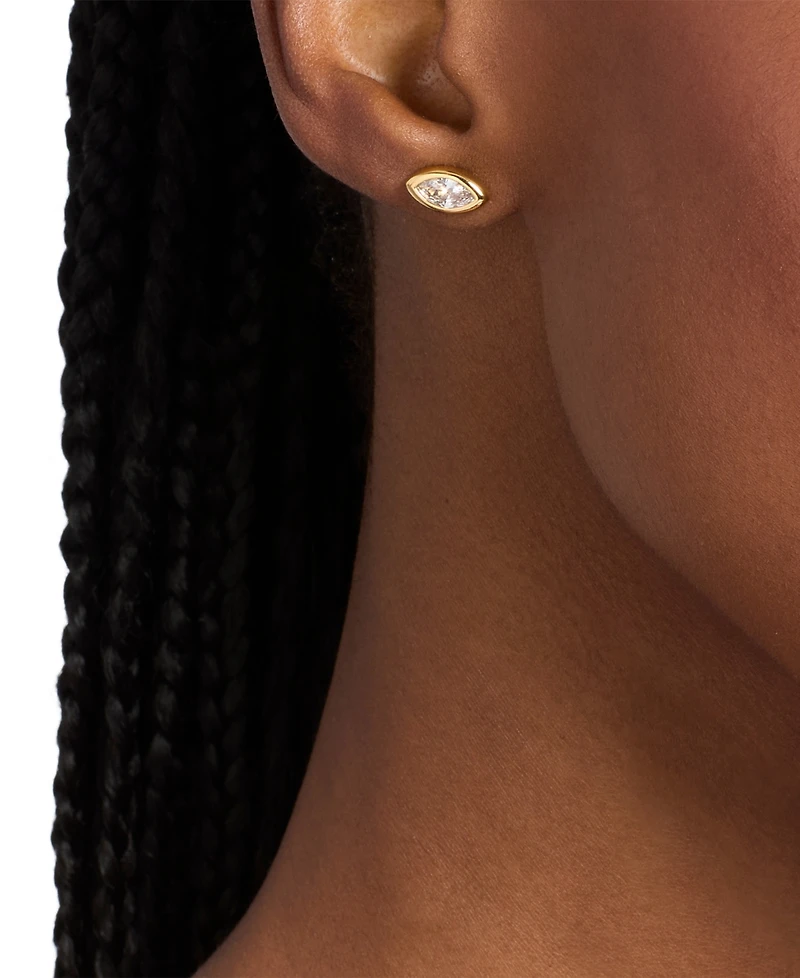 Michael Kors Bezel-Set Marquise Stud Earrings