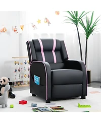 Gouun Kids Recliner Chair with Adjustable Backrest Footrest and Side Pockets