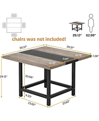 Tribesigns 39.4" Square Farmhouse Dining Table for 4