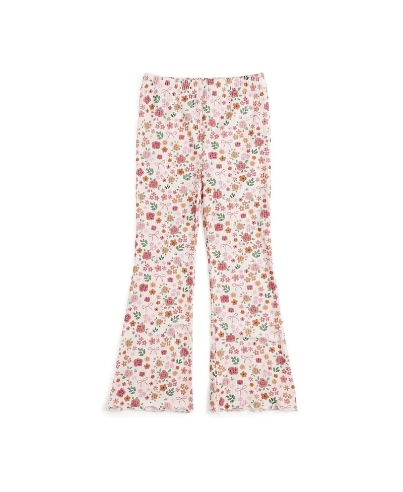 Sweet Wink Big Girls 10 to 12 Berry Floral Flare Legging