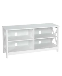 Gouun 47 Inch Tv Stand for 55 Inch Screens 4-Shelf X-Frame with Anti-Tip Strap