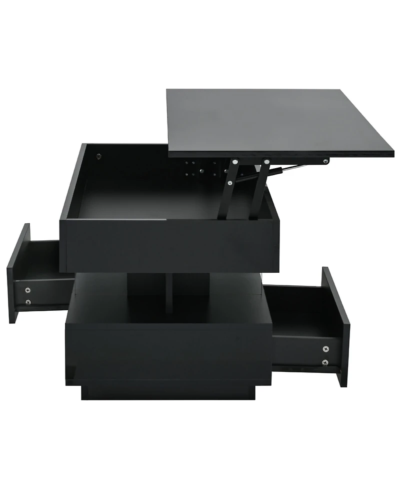 Flynama 39.3" Lift Top Coffee Table with Led Lights