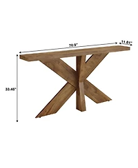 Slickblue 70.9" Farmhouse Entryway Console Table with Wood Design