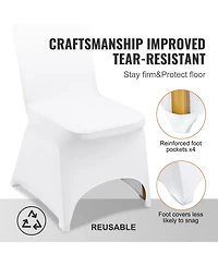 Sugift 100 Pieces Stretch Spandex Folding Chair Covers Universal Fitted Removable Washable Slipcovers