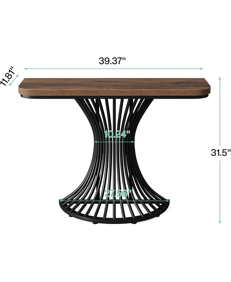 Tribesigns 39" Industrial Console Table with Geometric Base
