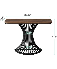Tribesigns 39" Industrial Console Table with Geometric Base