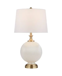 Possini Euro Design 27" High Fluted Opal Glass Table Lamp