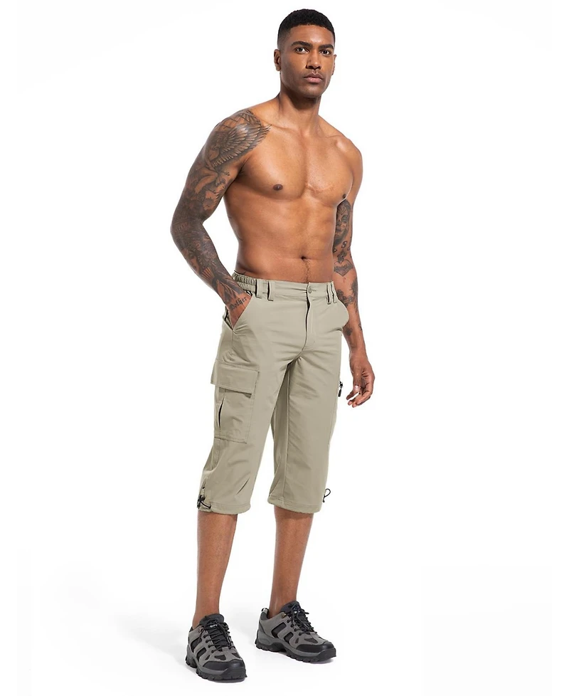 Piscifun Quick Dry Men's Capri Cargo Shorts 5 Pockets Hiking Fishing Athletic Wear
