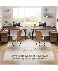Tribesigns 53" L-Shaped Desk with 3 Drawers and Shelves