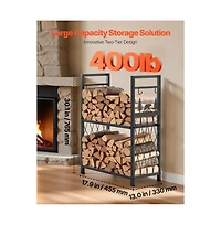 Slickblue 1.3ft Indoor Firewood Rack with Tools 400lb Capacity Log Storage Holder