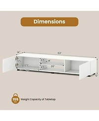 Sugift Modern Tv Stand with 2 Cabinets and Open Shelves
