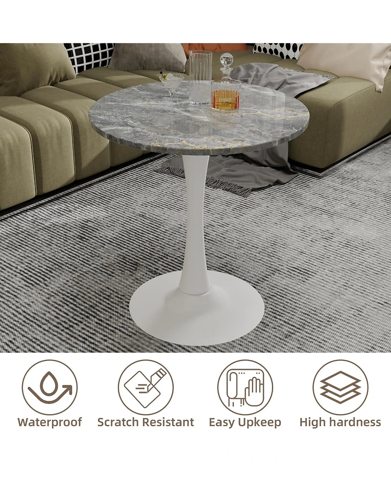 Flynama 27.6" Round Marble Vein Coffee Table