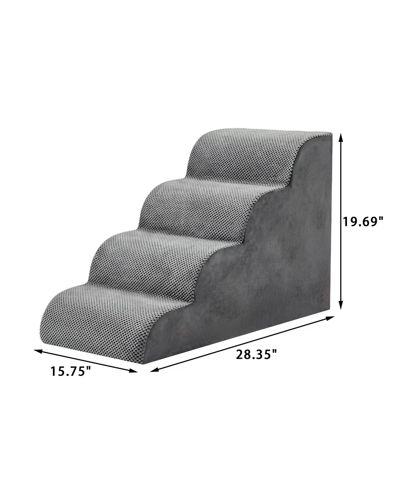 Zeny Staircase ramps designed for small dogs and cats, high-density foam curved pet steps