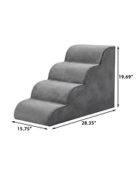 Zeny Staircase ramps designed for small dogs and cats, high-density foam curved pet steps