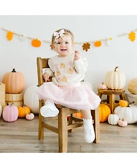 Sweet Wink Baby Girls Pumpkin Embroidered Bow Baby Headband